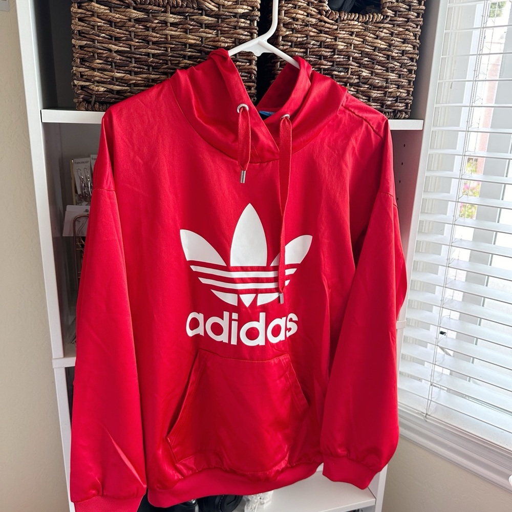 Adidas Red Hoodie with White Logo
